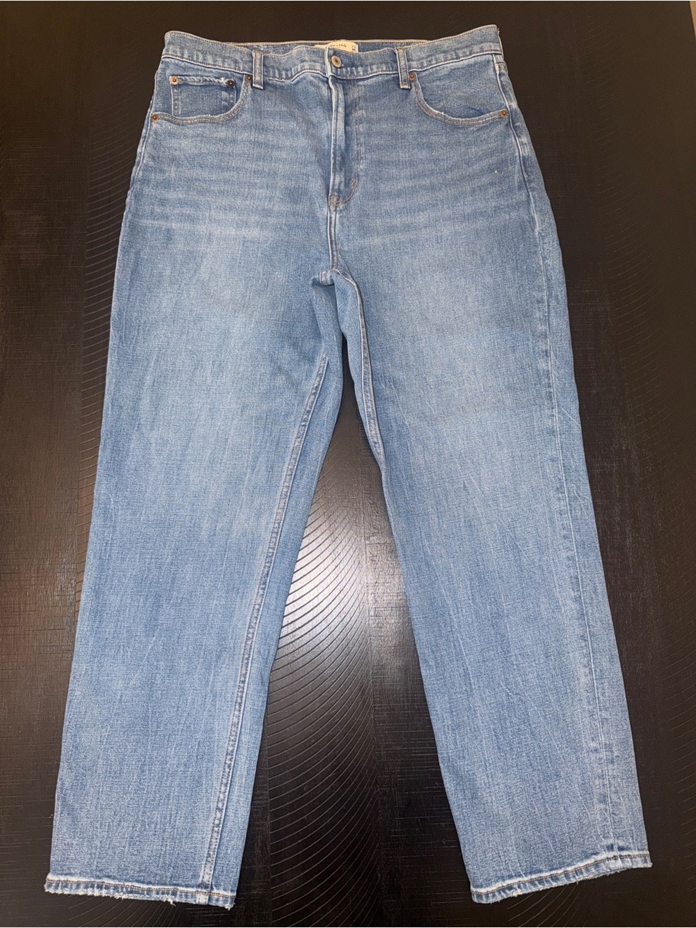 Abercrombie & Fitch The Ankle Straight Ultra High Rise Medium Wash Jeans Sz 16R